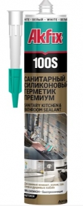 Akfix 100S Герметик силиконовый санитарный для кухни и ванной