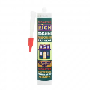 Герметик силиконовый универсальный, RICH, прозрачный, 280 мл