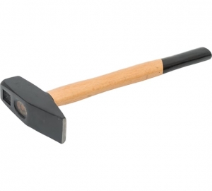 Молоток слесарный 200 гр, квадратный боек, деревянная рукоятка