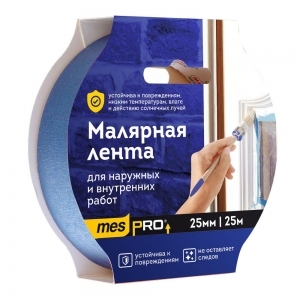 Малярная лента mesPro для наружных работ, 25 мм х 50 м, синяя