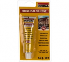 Герметик силиконовый универсальный Soudal белый, 60 мл (в блистерах)