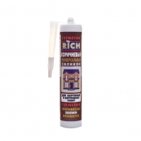 Герметик силиконовый универсальный, RICH, коричневый, 280 мл