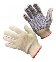 Рабочие перчатки 3 нити 10 класс с ПВХ Волна/Точка Белые