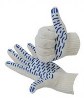 Рабочие перчатки 4 нити 10 класс с ПВХ ВОЛНА бел