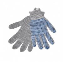 Перчатки рабочие ХБ 4 нитей 10 класс с ПВХ ТОЧКА серые
