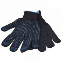 Рабочие перчатки 5 нитей 10 класс с ПВХ ТОЧКА черные